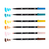Tombow Dual Brush Pen Set 6pk Manga Bird