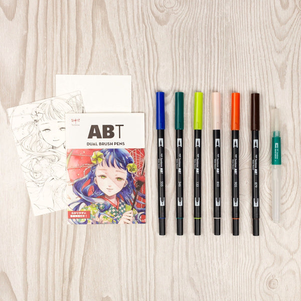 Tombow Dual Brush Pen Set 6pk Manga Wind