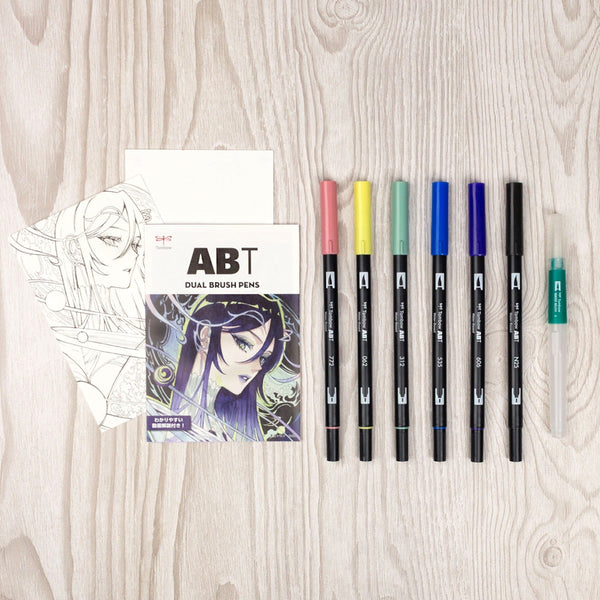 Tombow Dual Brush Pen Set 6pk Manga Moon