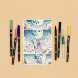 Tombow Dual Brush Pen Set 6pk Manga Moon
