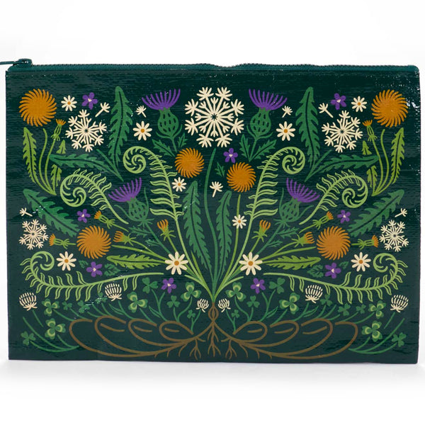 Blue Q Jumbo Recycled Zipper Pouch - Wild Bloom