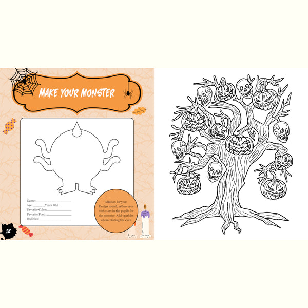 Scary, Spooky, Creepy Cute Sticker, Color & Activity Book