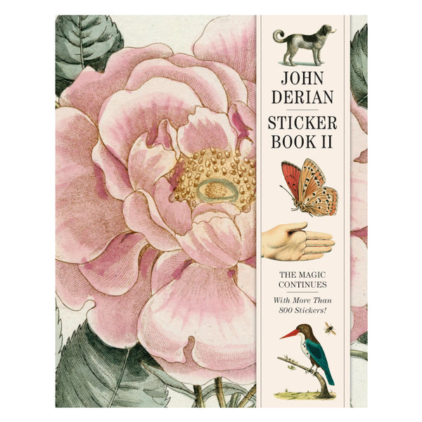 John Derian sticker book with floral design and nature-themed illustrations