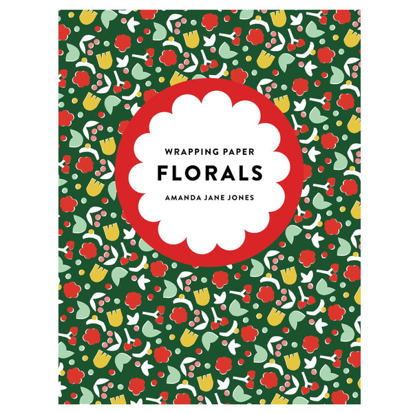 Amanda Jane Jones Wrapping Paper Florals - 12 Sheets with Gift Tags