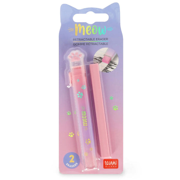 Legami Retractable Eraser with Refill - Meow Cat Paw