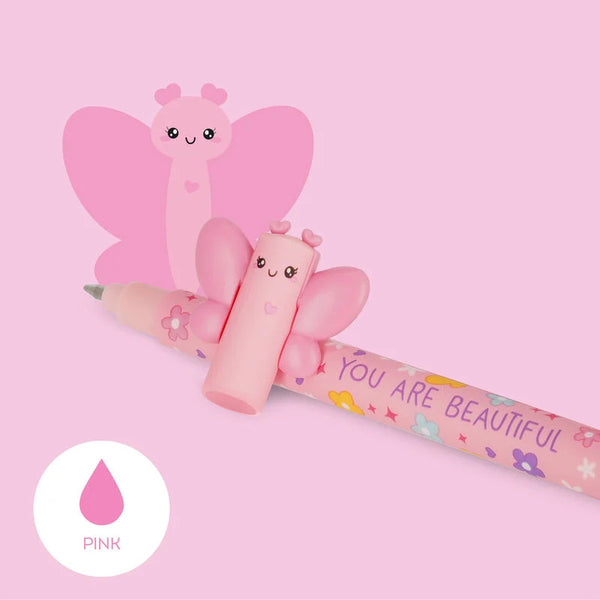Legami Erasable Gel Pen - Butterfly, Pink Ink