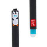 Legami Erasable Gel Pen - Penguin, Turquoise Ink
