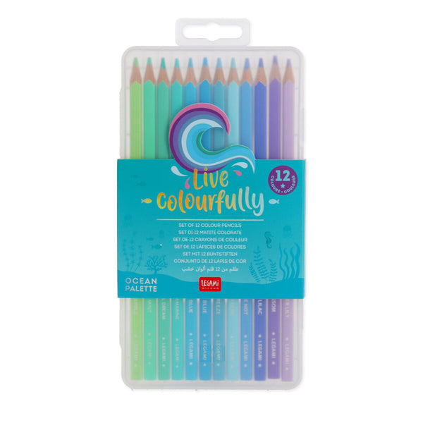 Legami Colouring Pencils 12pk - Ocean Palette