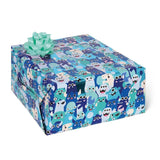 Legami Gift Wrap Roll - Monster, Blue