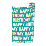 Legami Gift Wrap Roll - Happy Birthday, Light Teal