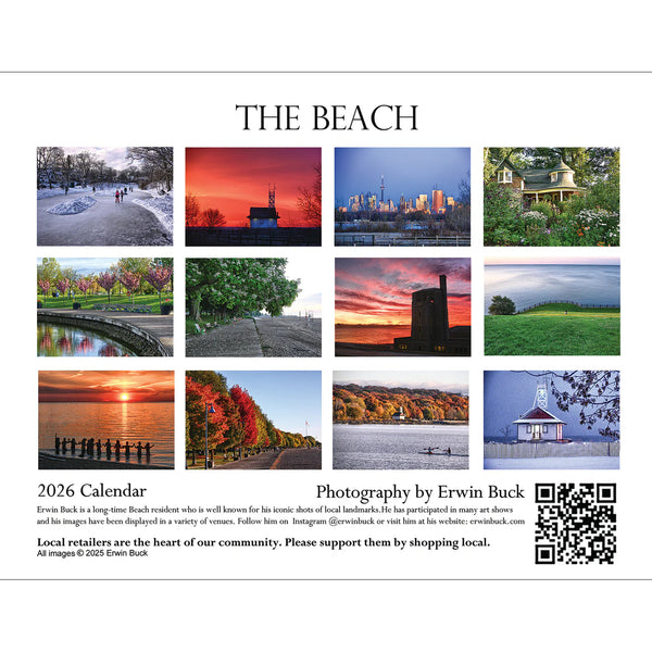 Erwin Buck 2026 Wall Calendar - The Beach, Toronto