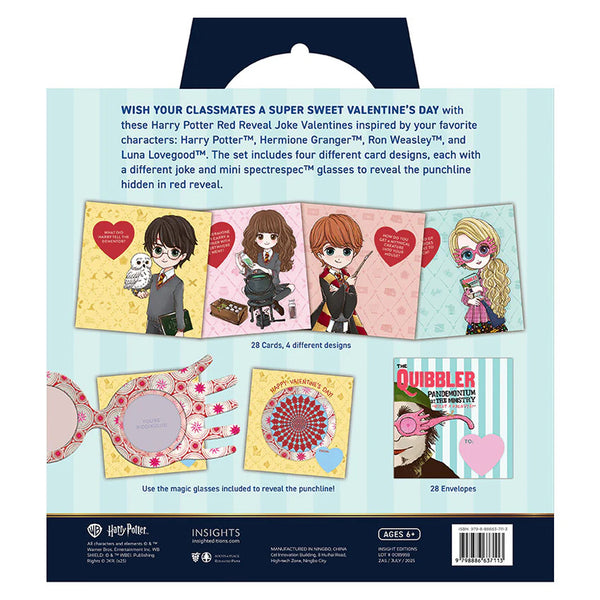 Harry Potter: Red Reveal Joke Valentines Cards 28pk