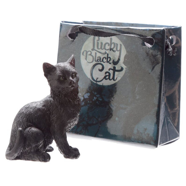 Puckator Lucky Black Cat Figurine, Assorted