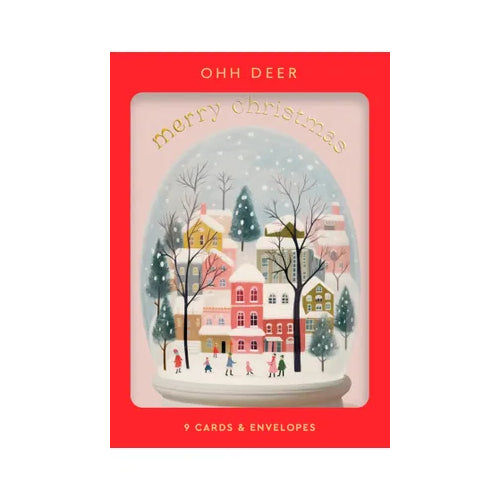 Ohh Deer Holiday Boxed Cards 9pk: Merry Christmas Snow Globe