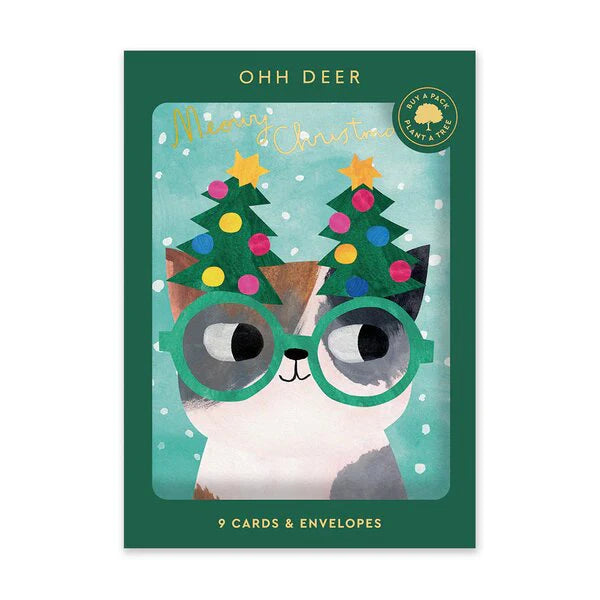 Ohh Deer Holiday Boxed Cards 9pk: Cats in Hats