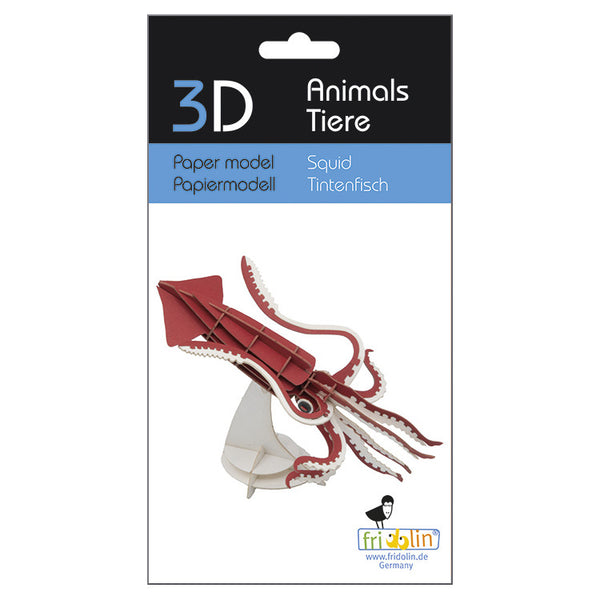Fridolin 3D Animals Paper Model - Squid