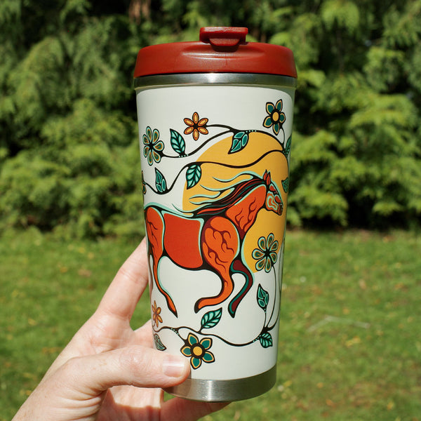 Native Northwest Stainless Steel Travel Mug 18oz Horse