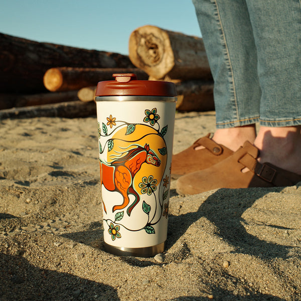Native Northwest Stainless Steel Travel Mug 18oz Horse