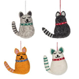 Abbott Hanging Wool Ornament - Smiling Cat, Assorted