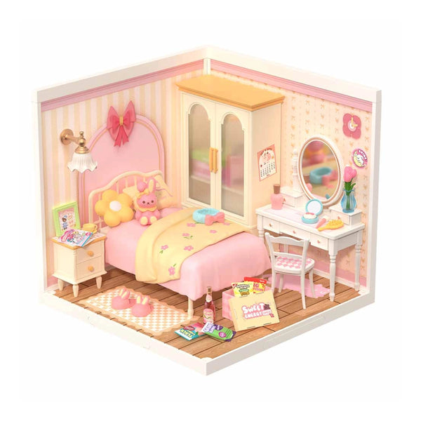 Robotime Rolife DIY Mini Model Kit, Super Creator - Lovely Pink Bedroom