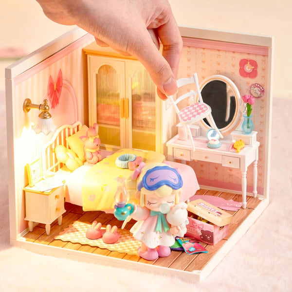 Robotime Rolife DIY Mini Model Kit, Super Creator - Lovely Pink Bedroom