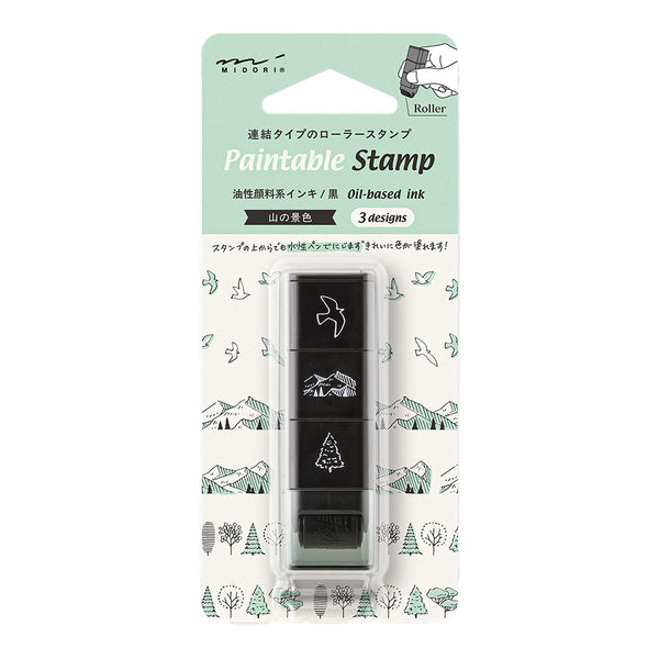 Midori Rotating Self-Inking Paintable Stamps, Mini 3pk Mountain View