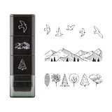 Midori Rotating Self-Inking Paintable Stamps, Mini 3pk Mountain View