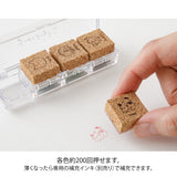 Midori Yuru Log Pre-Inked Stamp Set - Cats