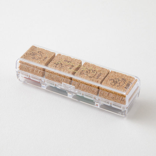 Midori Yuru Log Pre-Inked Stamp Set 4pk Animal Poses