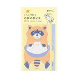 Midori Memo Notecards Set 18pk Stretchy Raccoons