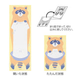 Midori Memo Notecards Set 18pk Stretchy Raccoons