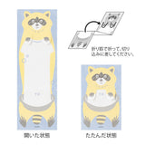 Midori Memo Notecards Set 18pk Stretchy Raccoons