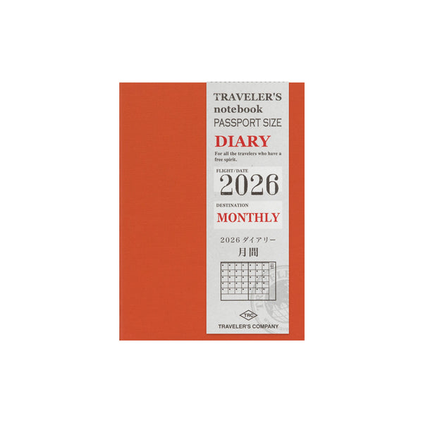Traveler's Company 2026 Agenda Passport Refill - Monthly