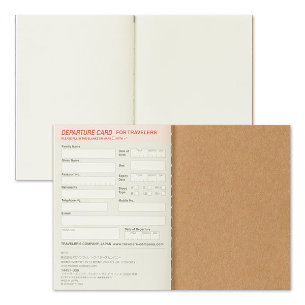 Traveler's Company 2026 Agenda Passport Refill - Monthly