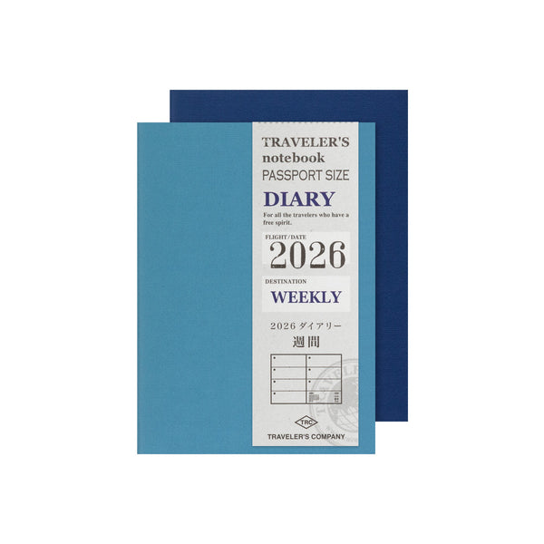 Traveler's Company 2026 Agenda Passport Refill - Weekly, Set of 2