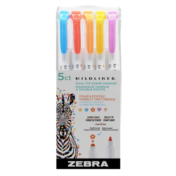 ZEBRA Mildliner Dual Ended Marker Stamp Set