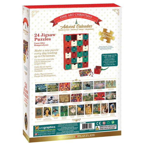 Eurographics Advent Calendar 24 Mini Puzzles - Fine Art Christmas