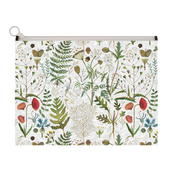 Bruno Visconti A4 Poly Zip Folder - Flowers and Greens