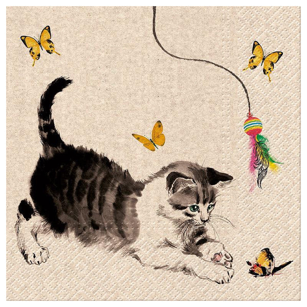 Abbott Lunch Napkins 20pk We Care Cat Playing