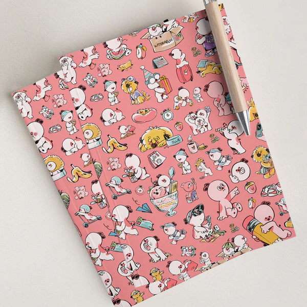 Weekend Characters Notebook, Large - Hamster Activities