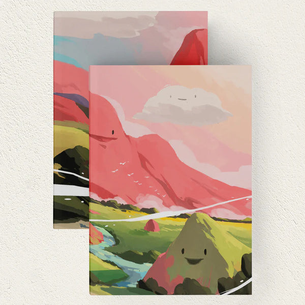 Weekend Characters Notebook, Large - Smiling Landscape