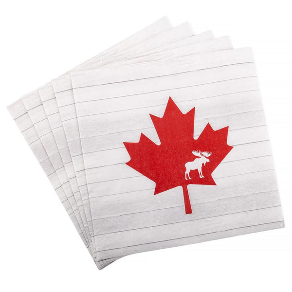Art for the Table Lunch Napkins 20pk Canada Maple Leaf & Moose