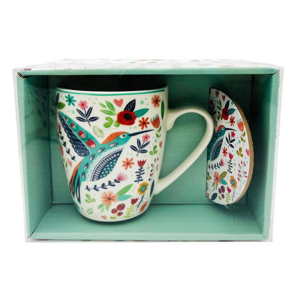 CTG Bone China Mug and Coaster Set - Birds, Assorted