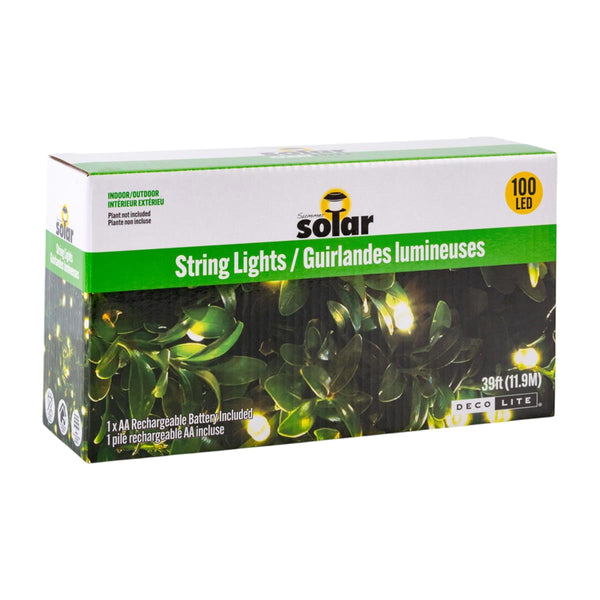 Deco Lite Solar 39ft 100 LED Indoor/Outdoor String Lights