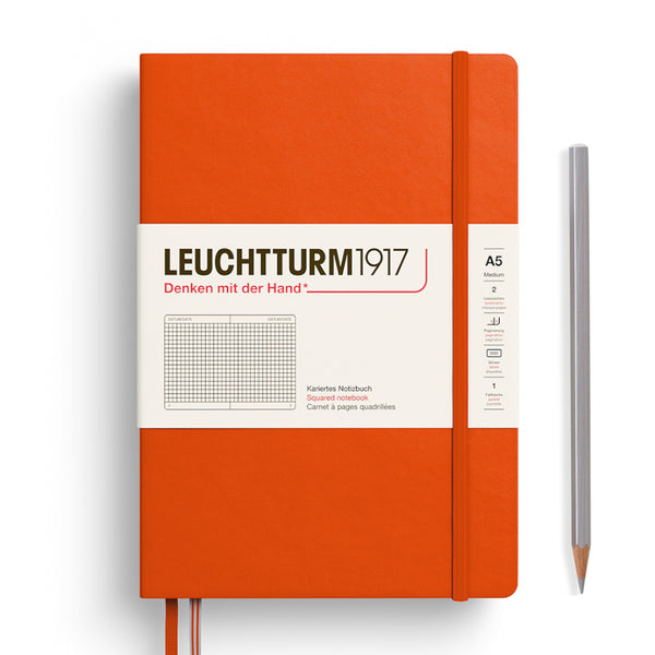 Leuchtturm1917 A5 Medium Notebooks - Grid PUMPKIN