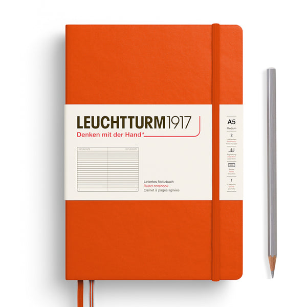 Leuchtturm1917 A5 Medium Notebooks - Ruled PUMPKIN