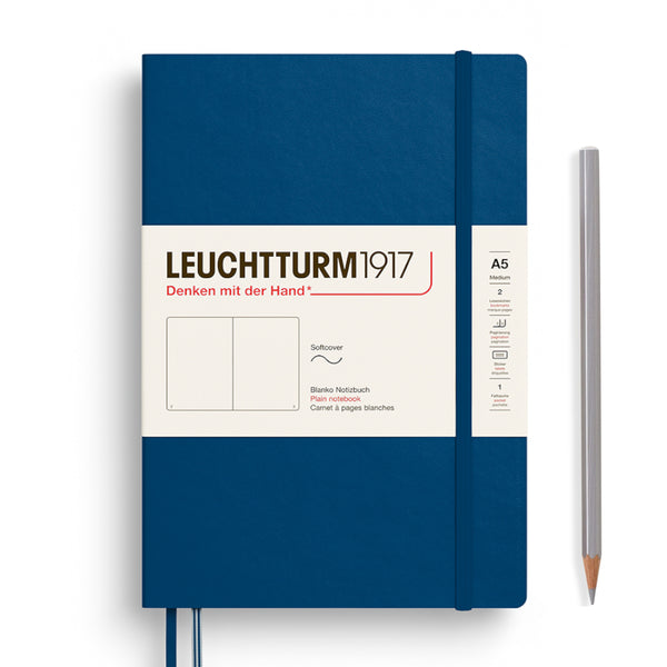 Leuchtturm1917 A5 Medium Softcover Notebook - Blank INDIGO