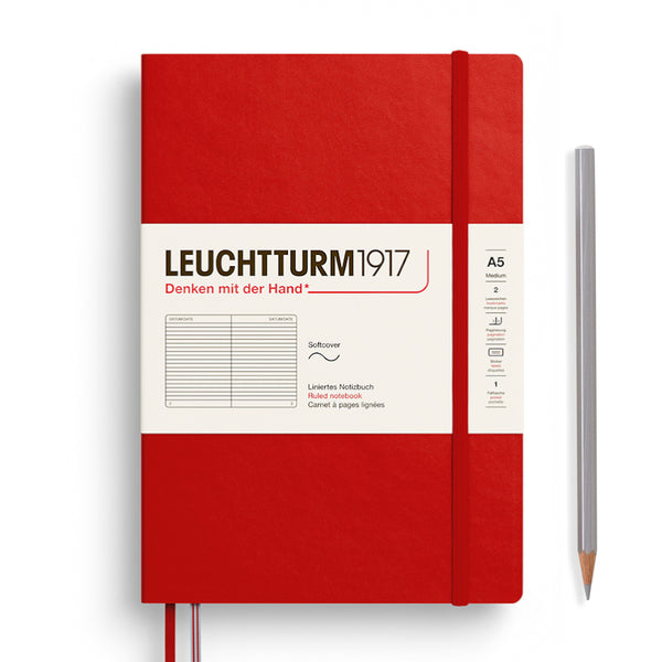 Leuchtturm1917 A5 Medium Softcover Notebook - Lined CHERRY
