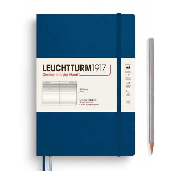 Leuchtturm1917 A5 Medium Softcover Notebook - Lined INDIGO