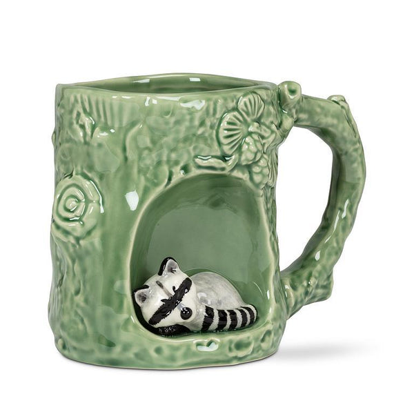 Abbott Stoneware Mug 12oz: Tree Hollow With Raccoon